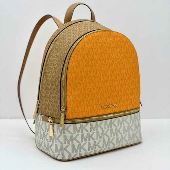 Michael Kors Rhea Medium Color-Block Signature Logo Backpack main image 9